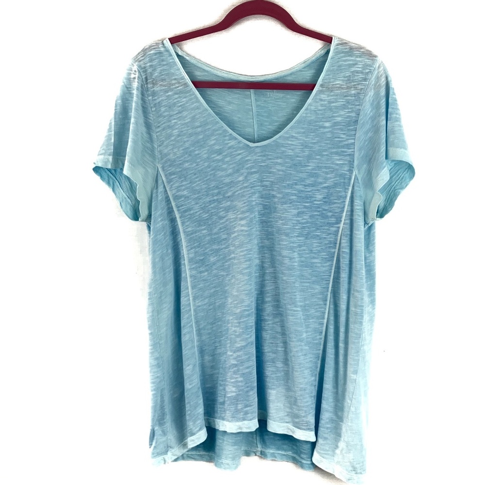 J.Jill baby blue cotton sun-bleached slub tee L